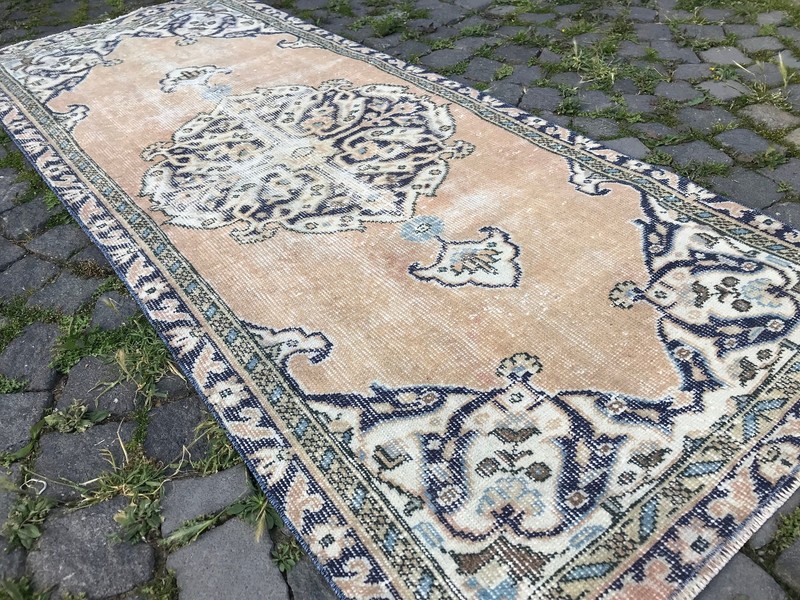 Turkish Antique rug Bohemian Area rug Oushak rug Vintage Rug Handmade Wool rug gallery