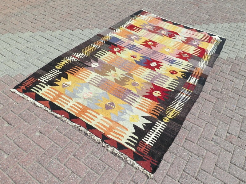 Vintage Anatolia Nomads Kilim, Area Rug, Large Kelim 66"X101" Turkish Rug Carpet gallery