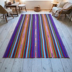 Vintage Turkish Rug Kilim Hand Woven Sofreh Rug For Living Room – 5′ 6″ x 8′ 6″