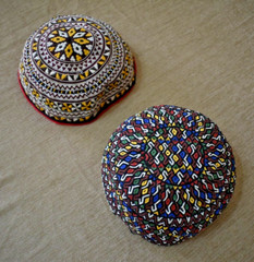 Antique Rare Tribal Hat 6” x 6” Collectors Item Hat Silk Embroidery Tribal Hat