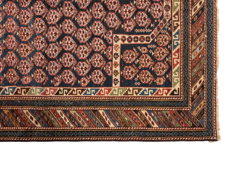 3.7x4.4 Ft Antique Shirvan Prayer Rug, East Caucasus, Late 19th Century gallery
