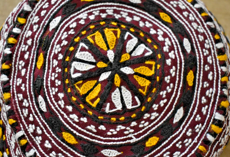 Antique Rare Tribal Hat 7'' x 7'' Collector's Item Hat Silk Embroidery Woven Hat gallery