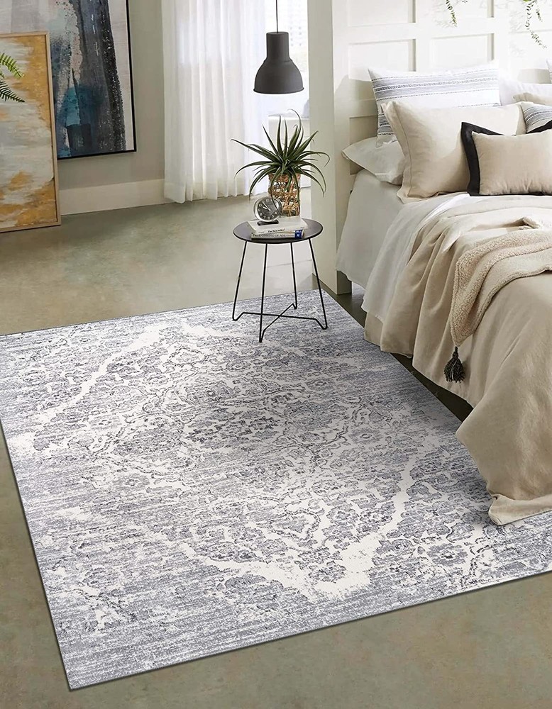 Oriental Area Rug Silver Modern Living Room Carpet High Quality Rug Large Carpet