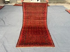 Vintage Afghan Hand Knotted Rug Geometric Medallion Design Nomadic Kitchen Rug