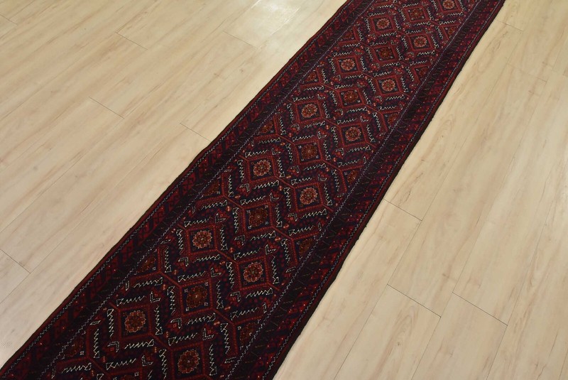 Baloch Runner 2'2'' x 11'6'' Blue Wool Vintage Tribal Hand-Knotted Oriental Rug gallery