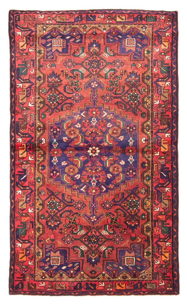 Vintage Hand-Knotted Area Rug 4'3" x 7'1" Traditional Wool Carpet
