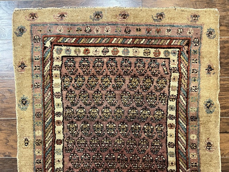 Antique Sarab Runner Rug 3x11 Wool Camel Hair Tribal Carpet 1920s Handmade gallery