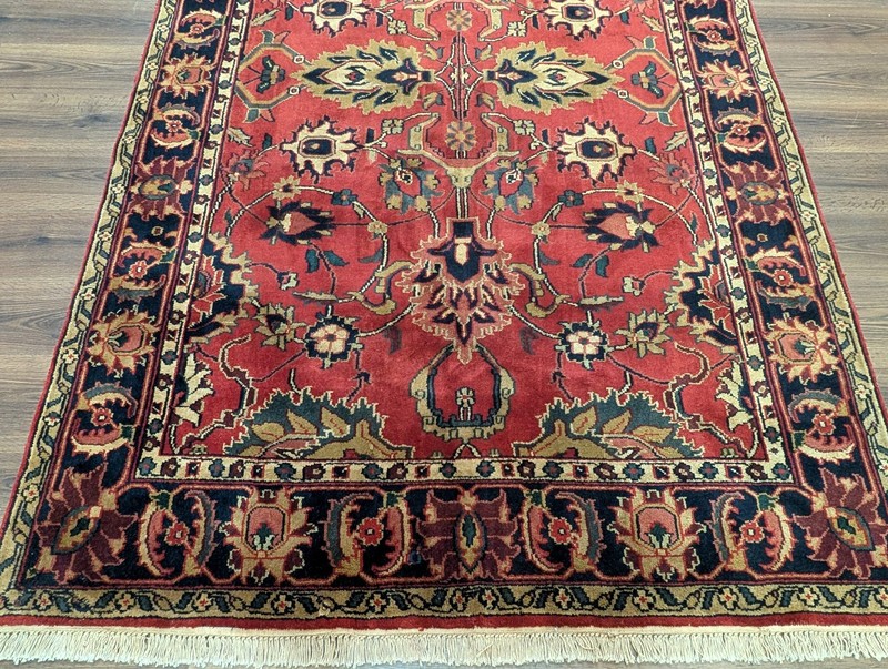 Indo Per'sian Sarouk Rug 6x9, Mahal Carpet, Wool, Allover Pattern, Red gallery