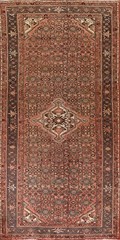 Vintage Hamadan 11 ft. Runner Rug Hand-knotted Wool 5×11 Geometric Carpet