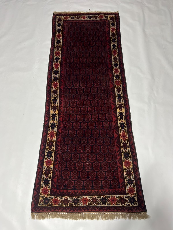 2'3 x 6'0 ft Vintage Turkish Tribal Hand Knotted Wool Rug Geometric Nomadic Rug gallery