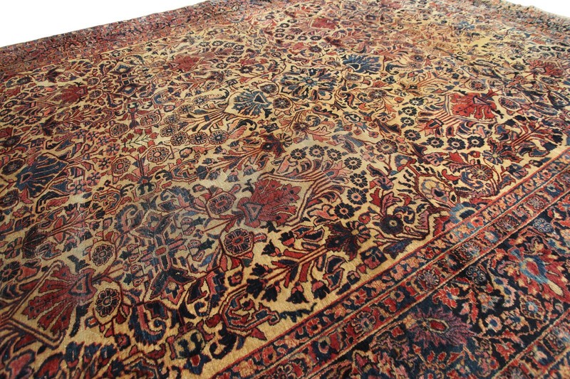 9x12 Estate Antique Handmade Traditional Wool Rug Gold 274cm x 365cm c.1890 gallery
