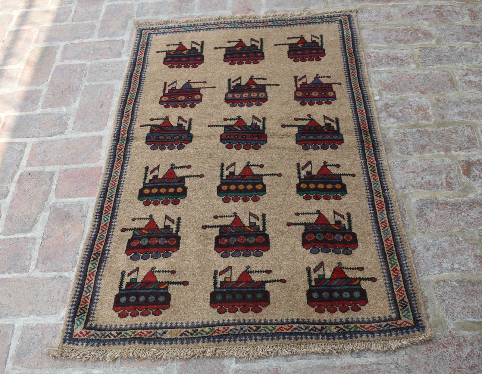 2'10 x 4'6 ft Handmade vintage afghan tribal shindand wool area rug, 3x5 war rug gallery