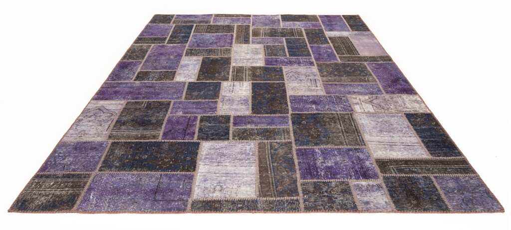 Vintage 319x219 cm Patchwork Hand Knotted Oriental Rug Carpet Blue gallery