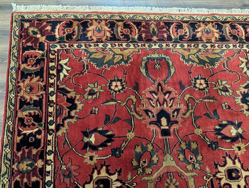 Indo Per'sian Sarouk Rug 6x9, Mahal Carpet, Wool, Allover Pattern, Red gallery
