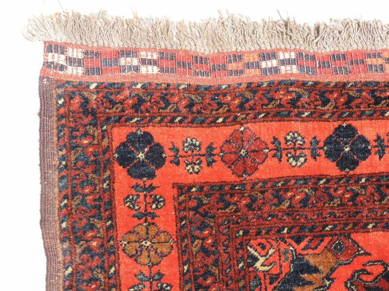 3x13ft. Top Quality Handwoven Afghan Ersari Geometric Wool Runner gallery