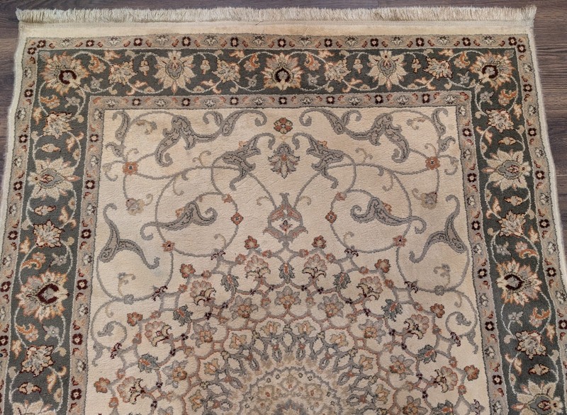 Per'sian Design Rug 4x6, Cream & Green, Medallion, Belgium Power-Loomed Rug gallery
