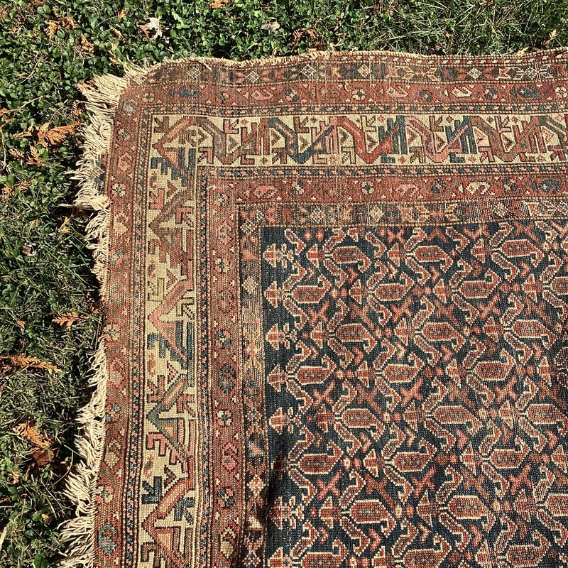 Vintage Antique Rug 68" x 52" Geometric Muted Colors gallery