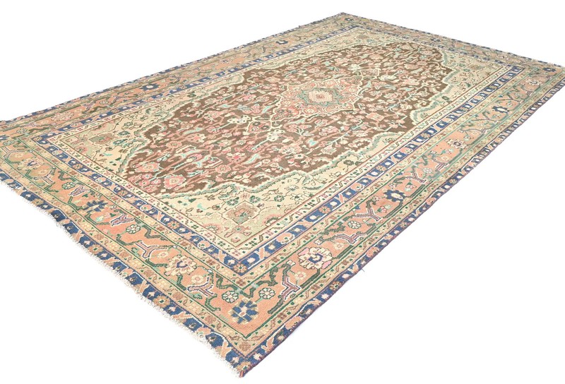Handmade Semi-Antique Oriental Rug Muted Colors Distressed Decor Carpet 6X10 ft gallery