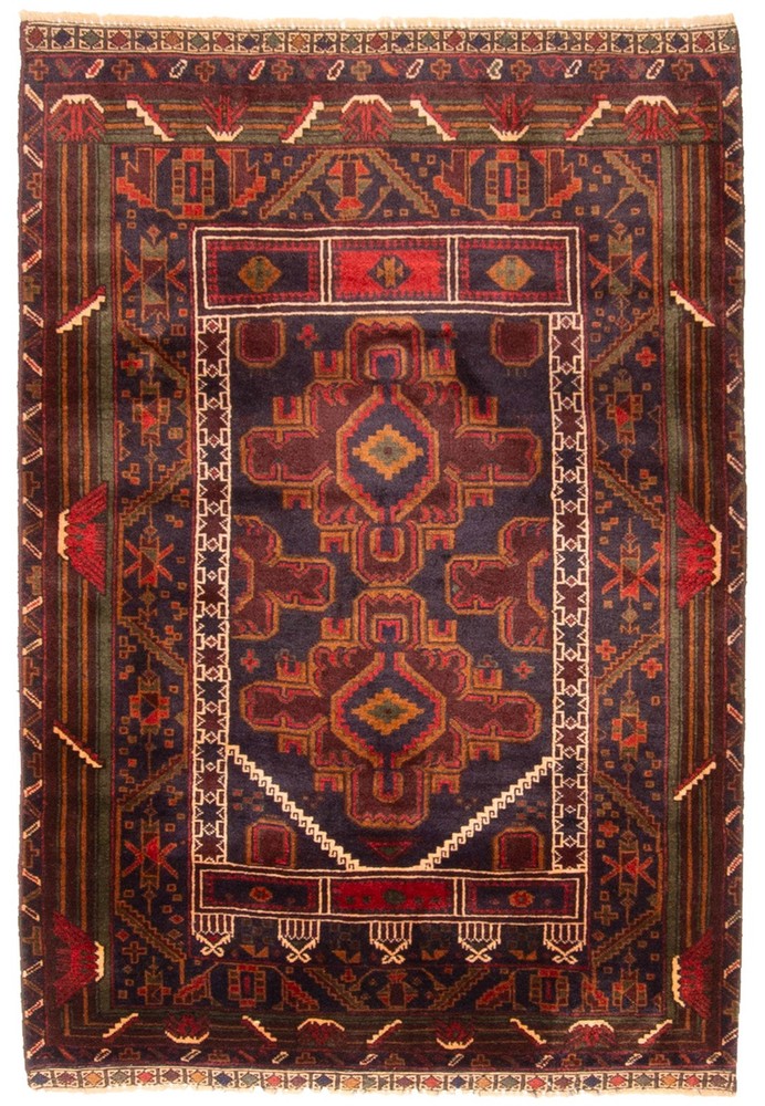 Vintage Hand-Knotted Area Rug 2'10" x 4'4" Traditional Oriental Wool Carpet