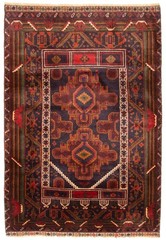 Vintage Hand-Knotted Area Rug 2’10” x 4’4″ Traditional Oriental Wool Carpet