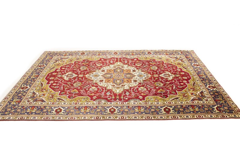 Hand-Knotted Vintage Oriental Rug Red Traditional Floral Wool Carpet 6'6X9'7 ft gallery