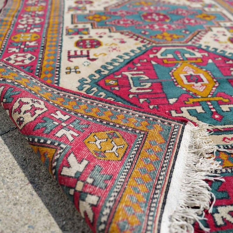 4'8 x 7'2 Vintage Wool Rug From Turkey (HANDKNOTTED) gallery