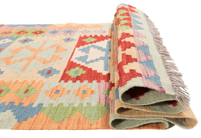 Kelim Afghan 288x77 cm Handwoven Oriental Carpet Rug Runner Kilim gallery