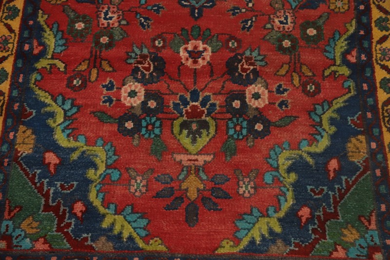 Handmade Floral Traditional 9 ft Runner Rug Vintage Red Wool Hallway Carpet 3x9 gallery