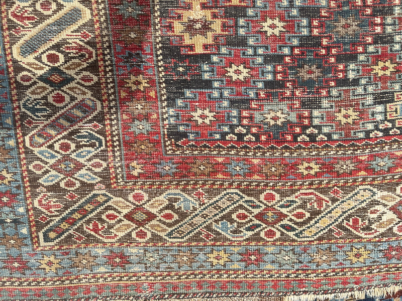 ANTIQUE 19th CENTURY TRIBAL CAUCASIAN CH CHI ORIENTAL RUG SIZE 4' 2x 6'1 gallery