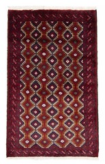 Vintage Hand-Knotted Area Rug 3’2″ x 5’2″ Traditional Oriental Wool Carpet