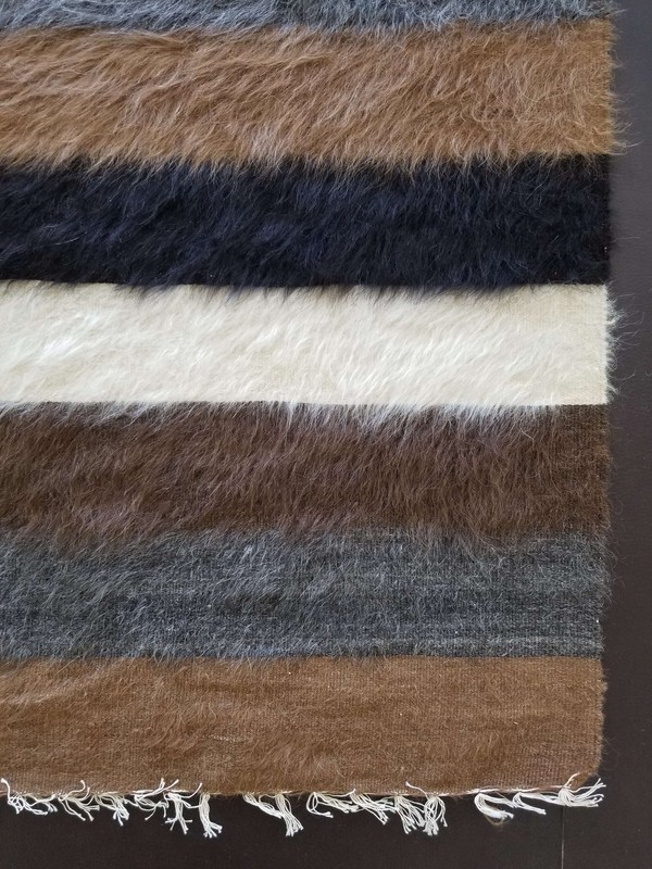 Fine Vintage Traditional Hand Made Oriental Wool Black Beige Kilim 190x134cms gallery