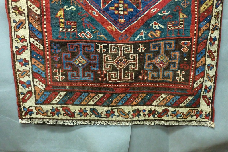 Antique Shahsavan Rug Very Good Condition Cute Animals Great Colors 56X41 in gallery