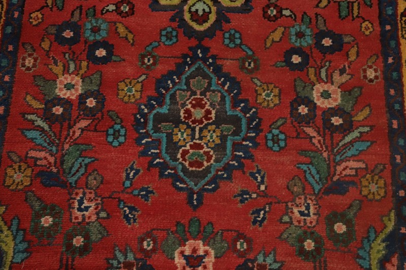 Handmade Floral Traditional 9 ft Runner Rug Vintage Red Wool Hallway Carpet 3x9 gallery