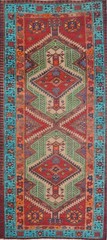 Vintage Tribal Handmade Wool 7 ft Runner Rug Traditional Oriental Carpet 3×7