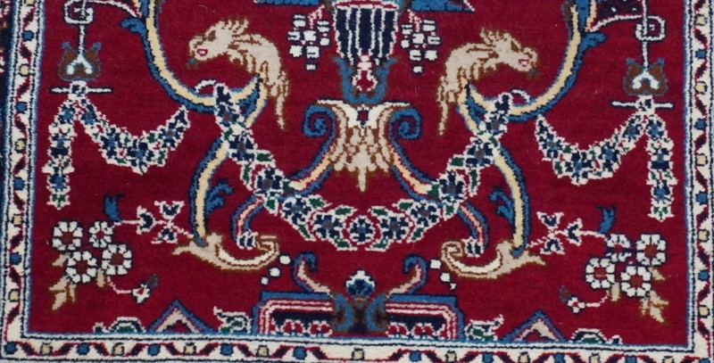 Unique Hand Knotted 2' x 4'7" Vase Floral & Animals Wool India Oriental Rug gallery