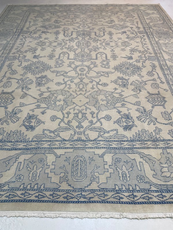 Antique Oriental Hand-Knotted Wool Area Rug Turkish Oushak 8'1" x 9'11" gallery