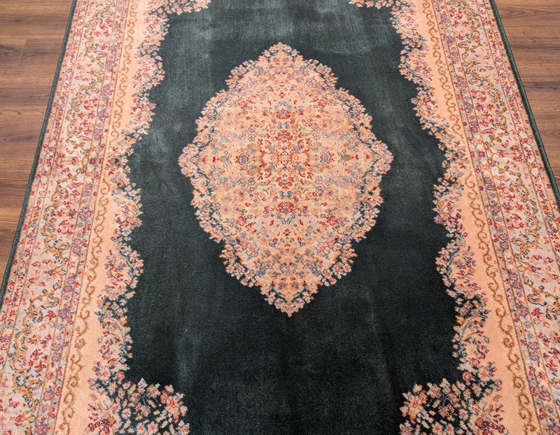 Karastan Rug 5.9 x 9, Kirman Green Medallion #753, Wool gallery