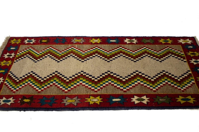3X6 ft Hand-Knotted Tribal Vintage Rug Multicolored Farmhouse Oriental Carpet gallery