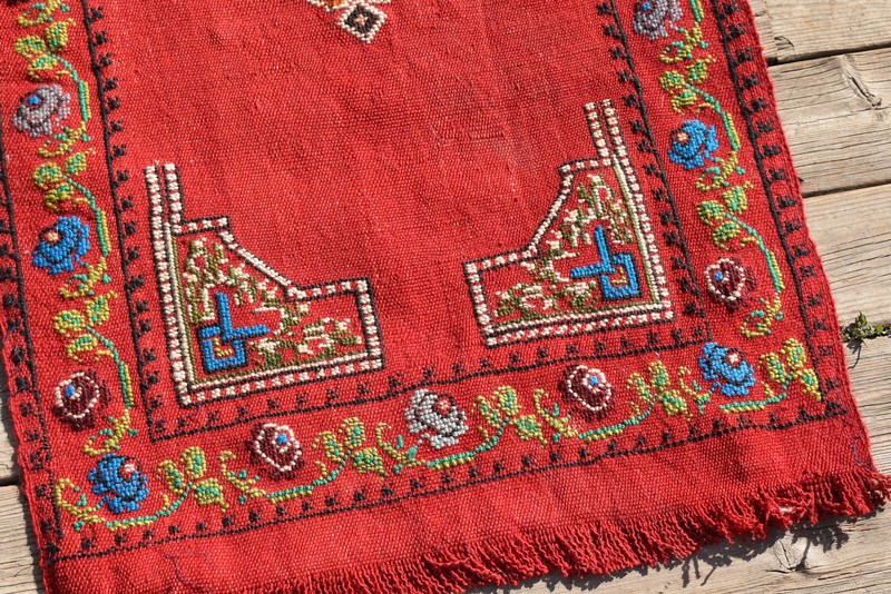 Turkish Kilim 19''x40'' Hand Woven Sivas Red Cicim Chair Small Rug 50x103cm Mat gallery
