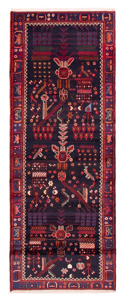 3'8" x 9'6" Vintage Hand-knotted Runner Rug Traditional Oriental Wool Carpet