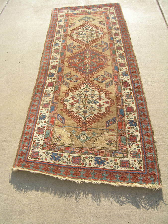 Exceptional Antique 19C Bakhshayesh / Bakhshaish Long Rug Runner Carpet 41x96" gallery