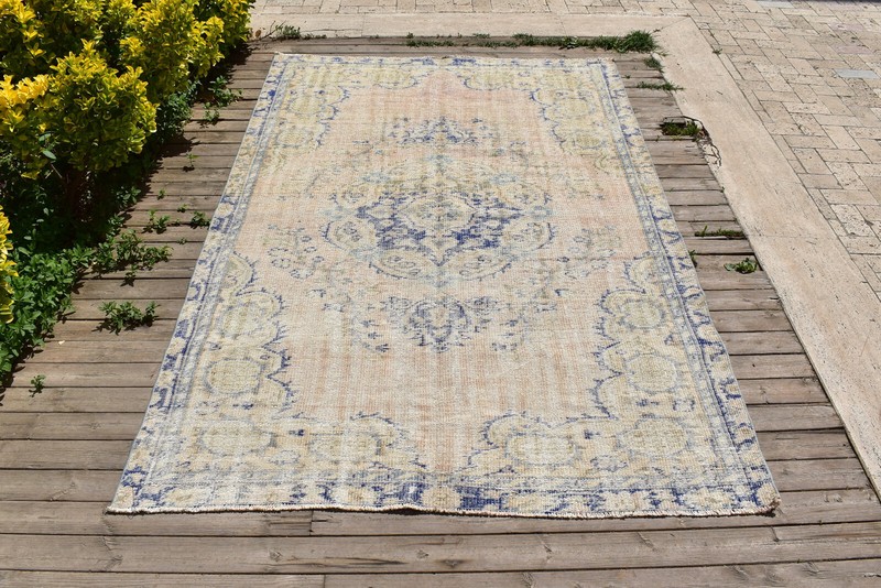 Turkish Rug 5x8 Handwoven Oushak Rug 155x247cm Natural Wool Carpet Muted Rug gallery