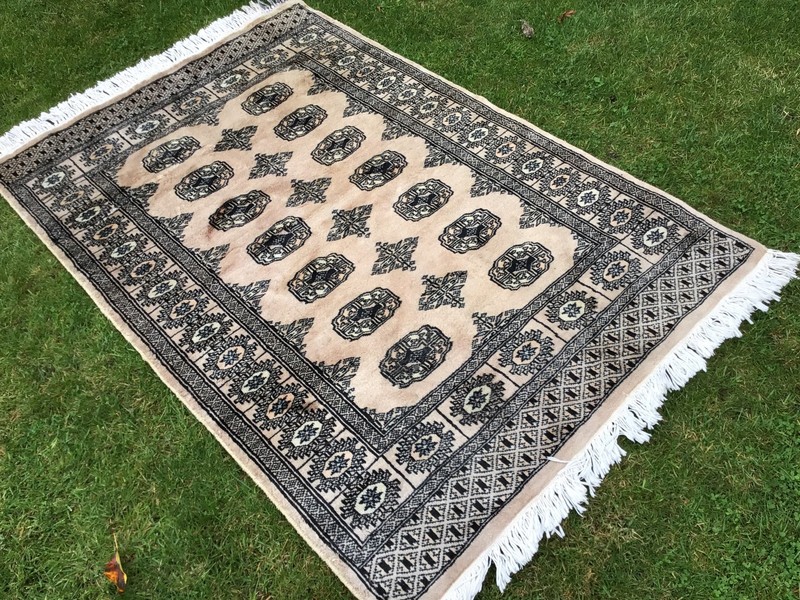 VINTAGE MAT RUG OLD CARPET LOVELY DESIGN REVERSIBLE TURKISH ASAIN AZTEC STYLE gallery
