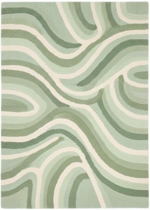 Modern Pebble Pattern Wool Area Rug Hand Tufted Contemporary Home Carpet Décor gallery