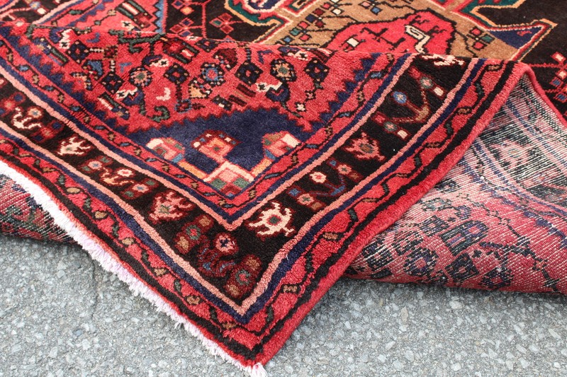 Geometric Tribal Bohemian Turkish 4' 7" x 6' 10" Red Handmade Area Rug gallery