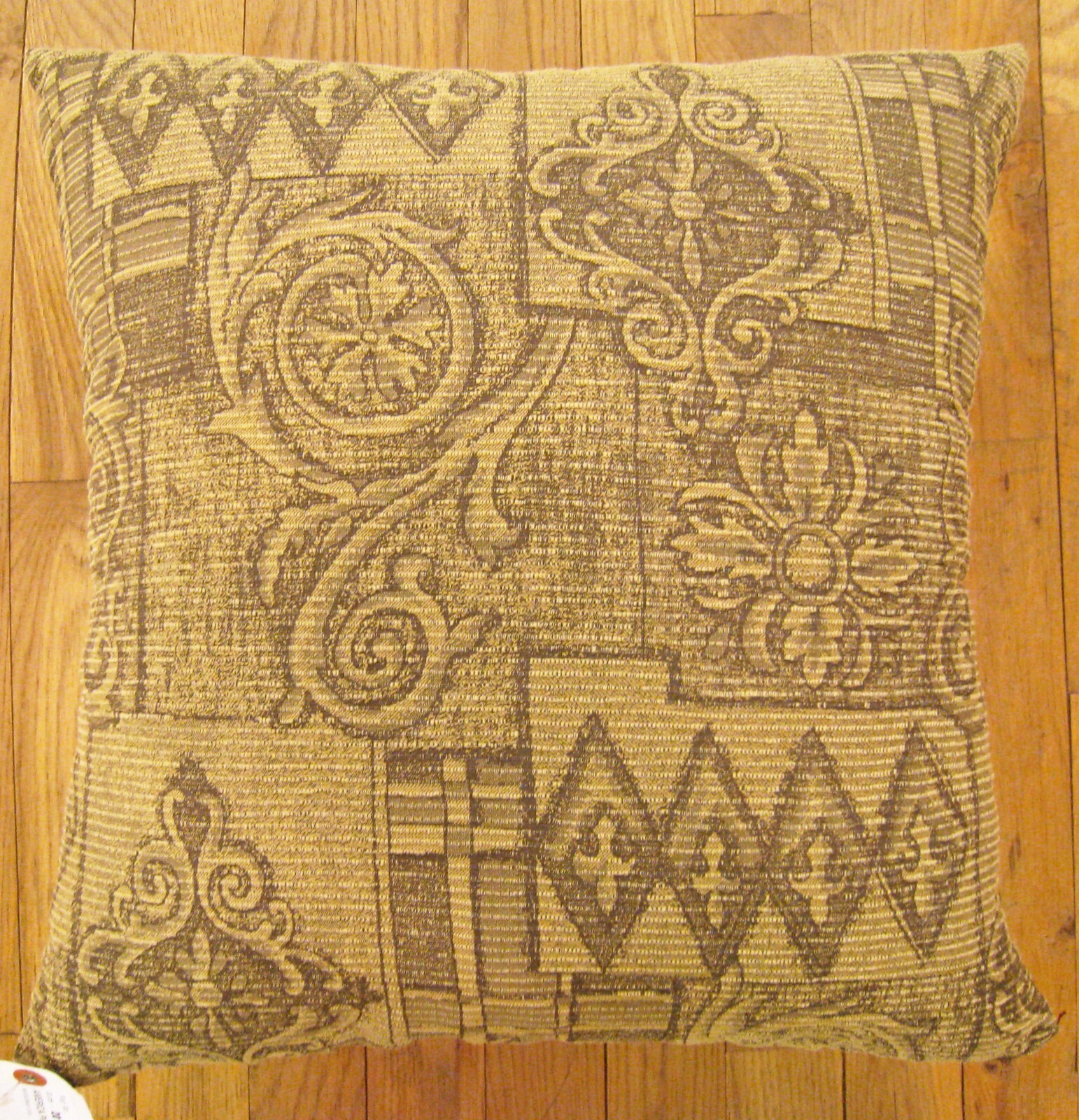 Vintage Floro-Geometric Fabric Pillow; Size 1'8” x 1'6” with FREE SHIPPING! gallery