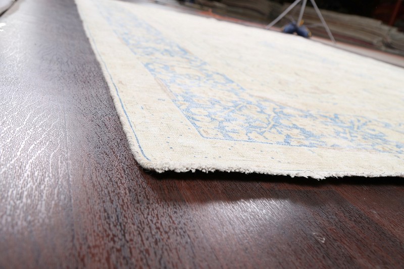 Muted Distressed Handmade Area Rug 10x13 Ft Beige Wool Carpet Oriental Rug gallery