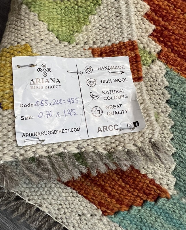 Handmade Kilim Runner wool natural colours Afghan Traditional 195cmx70cm gallery