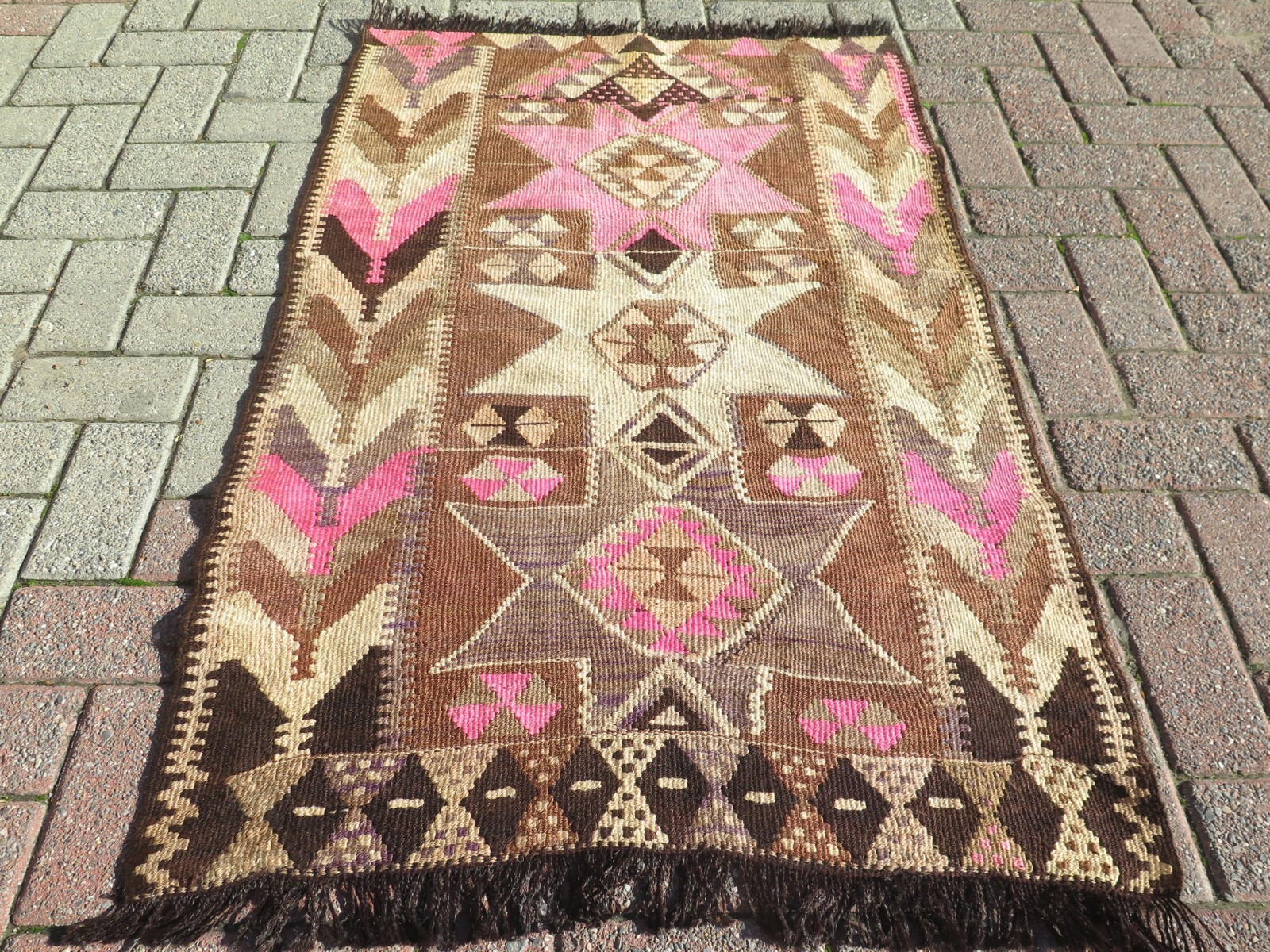 Turkish Kilim Rug, Area Rugs, Wool Rug Handmade Floor Carpet Bedroom Rug 32"x49" gallery