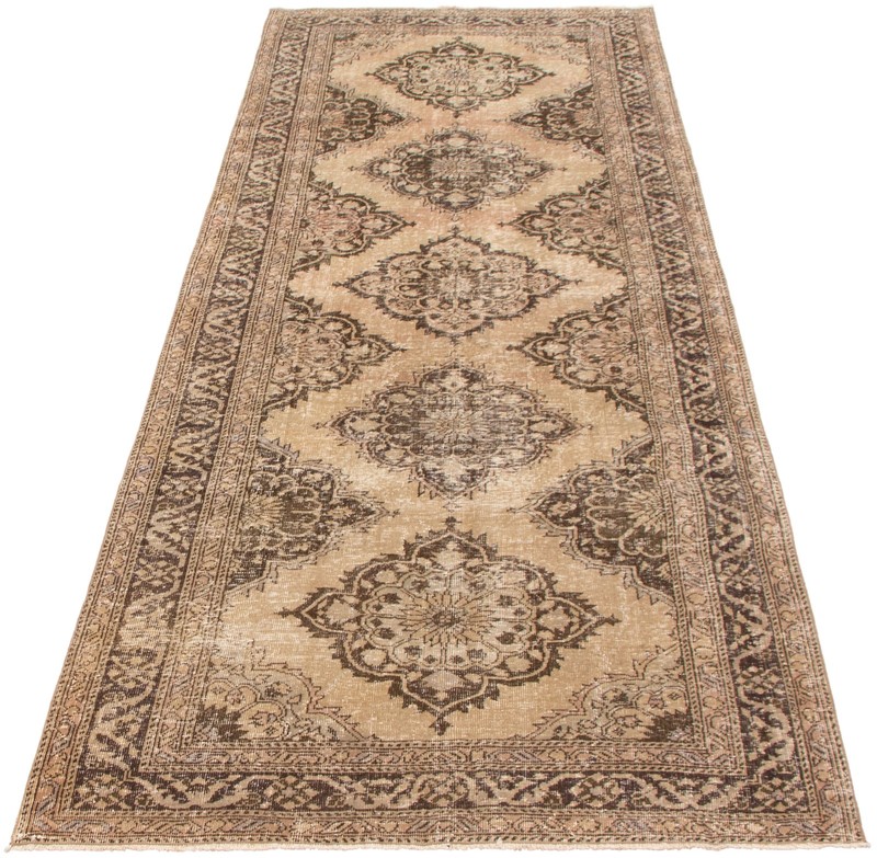 Vintage Hand-Knotted Carpet 4'8" x 12'8" Traditional Oriental Wool Area Rug gallery